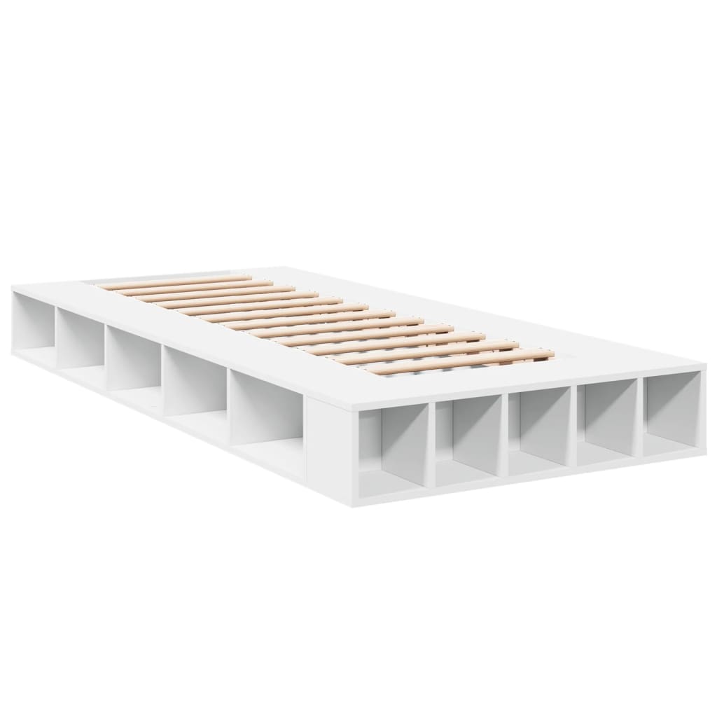 Cadre de lit sans matelas blanc 100x200 cm