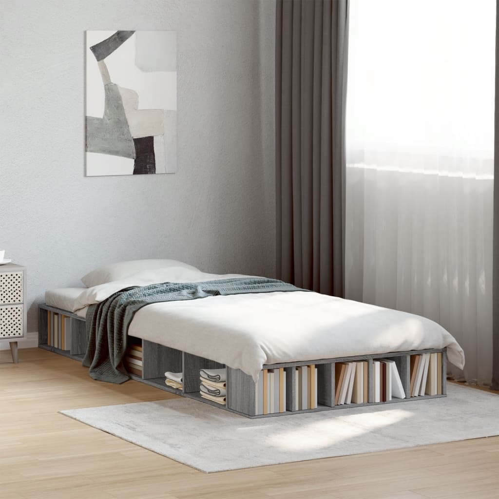 Cadre de lit sans matelas sonoma gris 100x200 cm