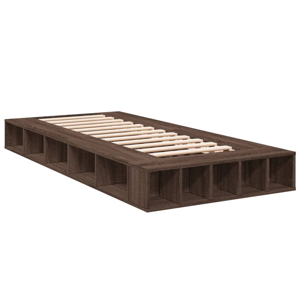 Cadre de lit sans matelas chêne marron 100x200 cm