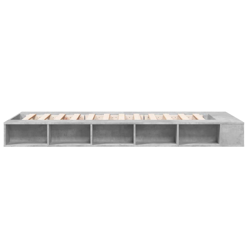 Cadre de lit sans matelas gris béton 90x200 cm