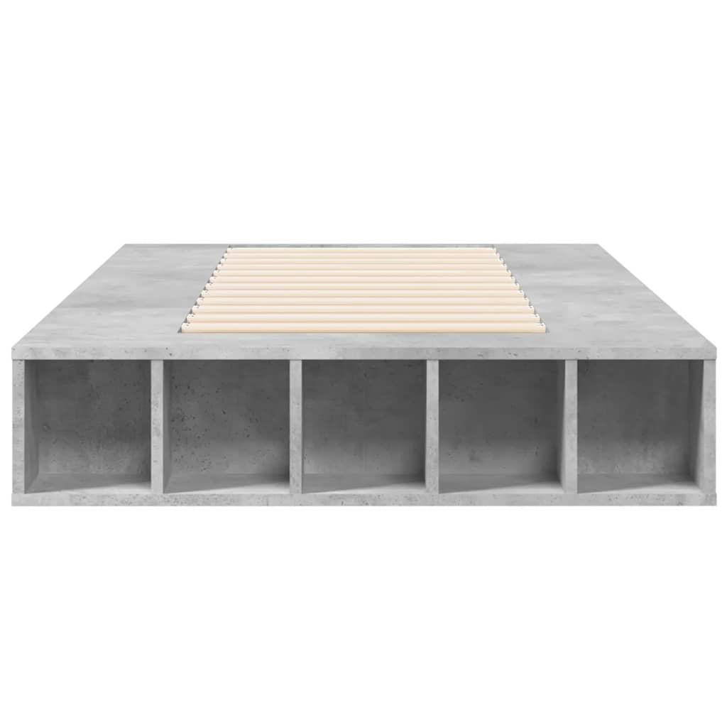 Cadre de lit sans matelas gris béton 90x190 cm