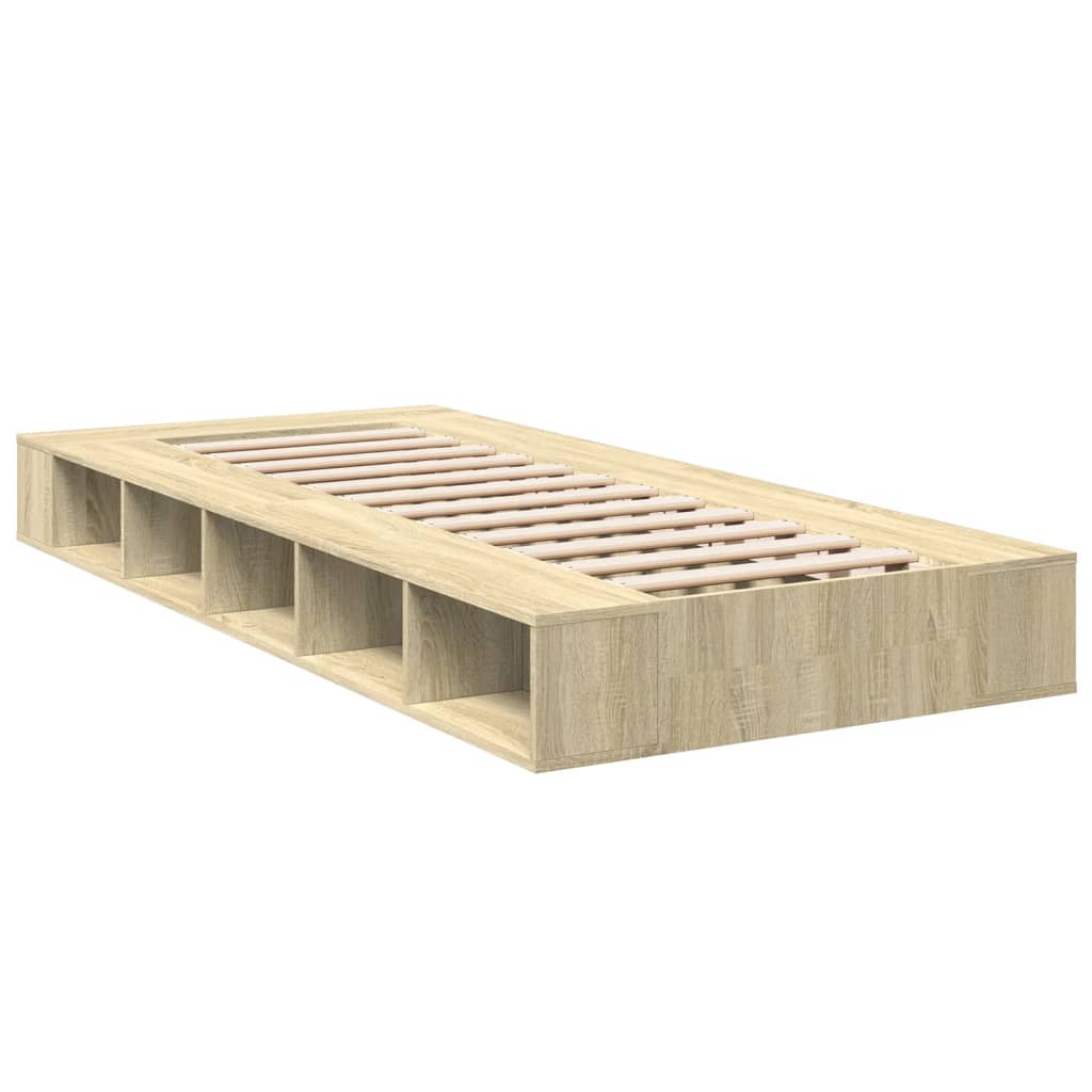 Bed frame without mattress sonoma oak 75x190 cm