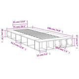 Bed frame without mattress sonoma oak 75x190 cm