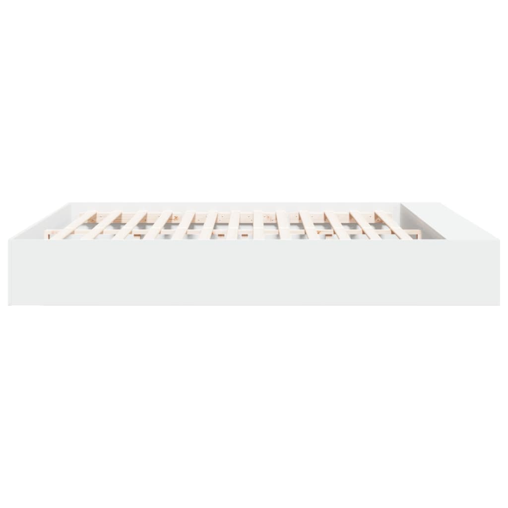 Cadre de lit sans matelas blanc 200x200 cm