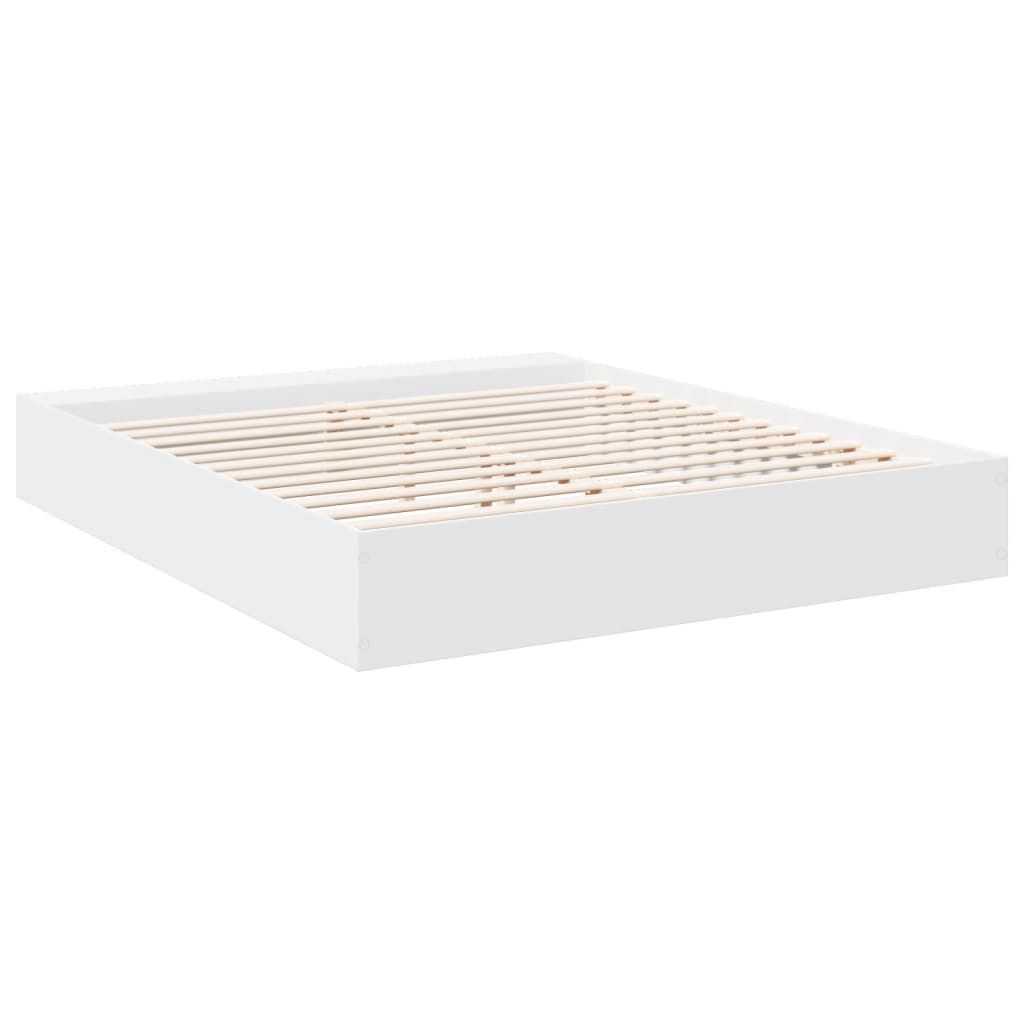 Cadre de lit sans matelas blanc 200x200 cm