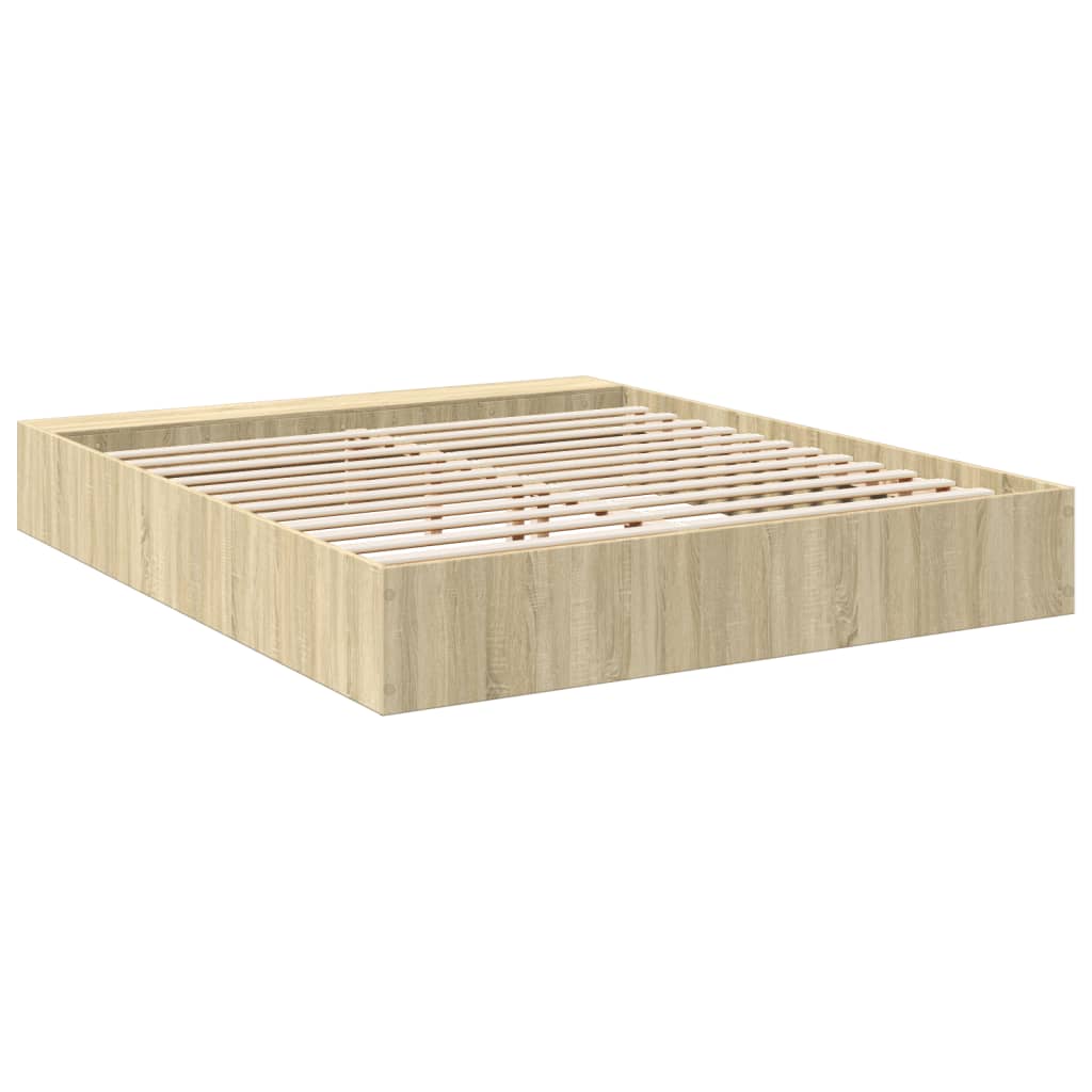 Cadre de lit sans matelas chêne sonoma 200x200 cm