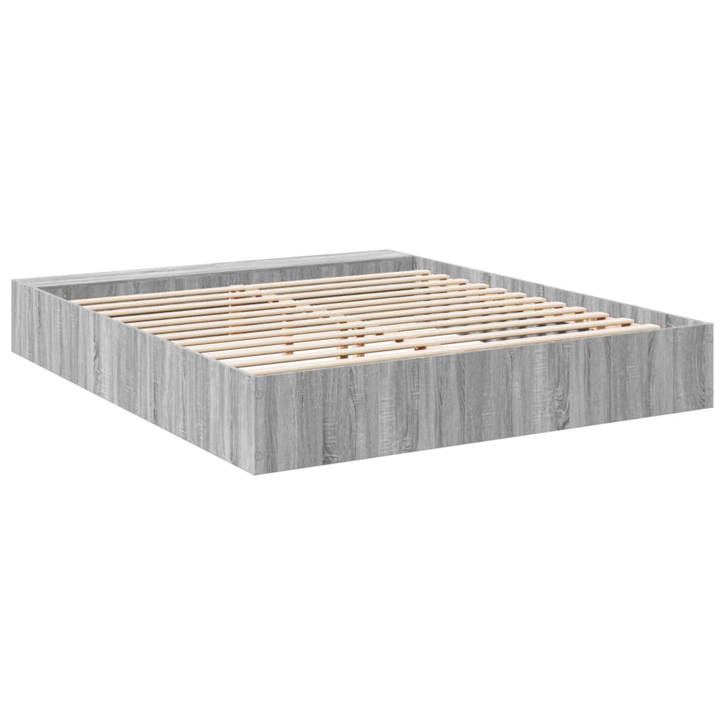 Cadre de lit sans matelas sonoma gris 200x200 cm