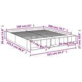 Cadre de lit sans matelas gris béton 160x200 cm