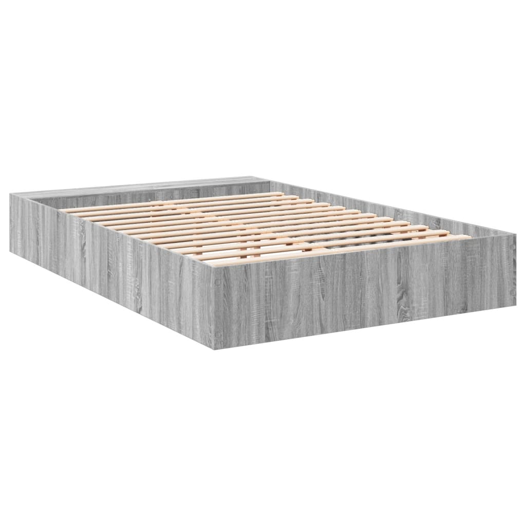 Cadre de lit sans matelas sonoma gris 160x200 cm