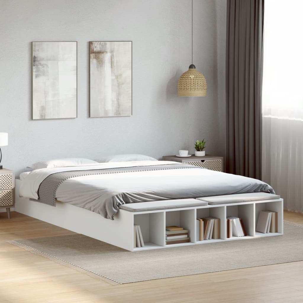 Bed frame without mattress white 150x200 cm