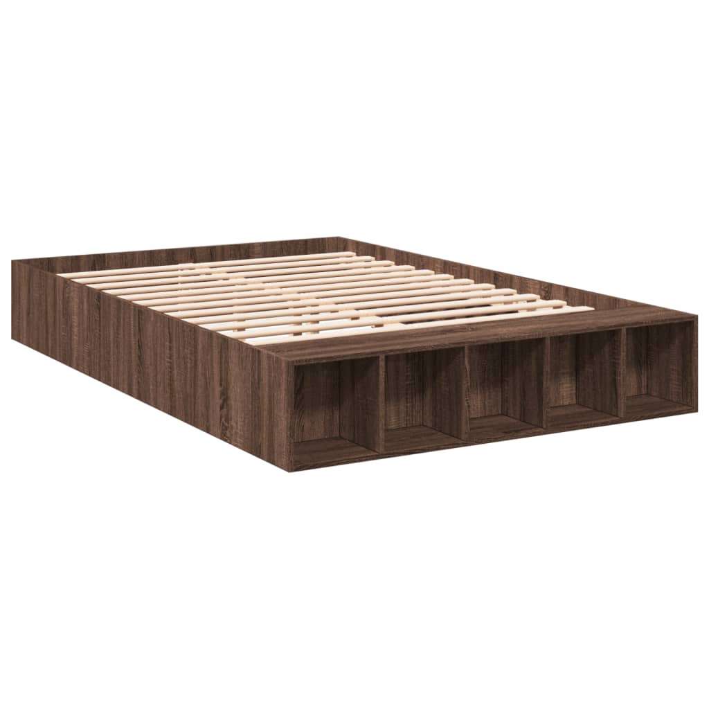 Cadre de lit sans matelas chêne marron 150x200 cm