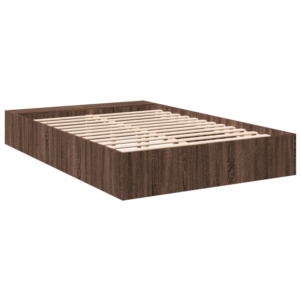 Cadre de lit sans matelas chêne marron 150x200 cm