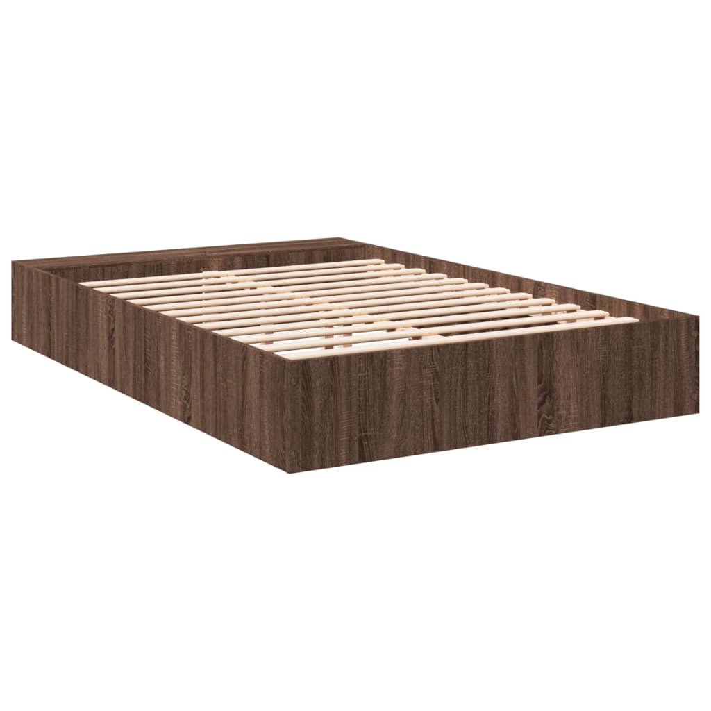 Cadre de lit sans matelas chêne marron 140x200 cm