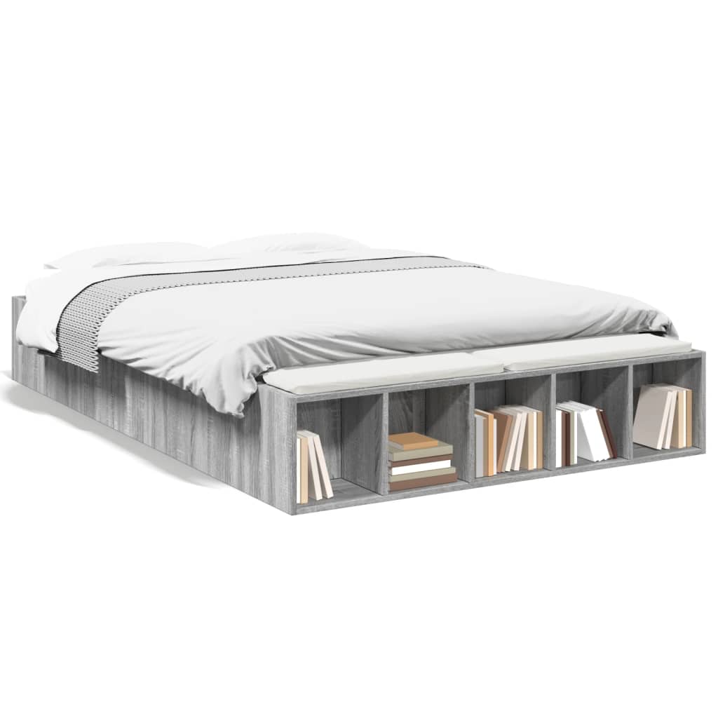 Cadre de lit sans matelas sonoma gris 120x200 cm