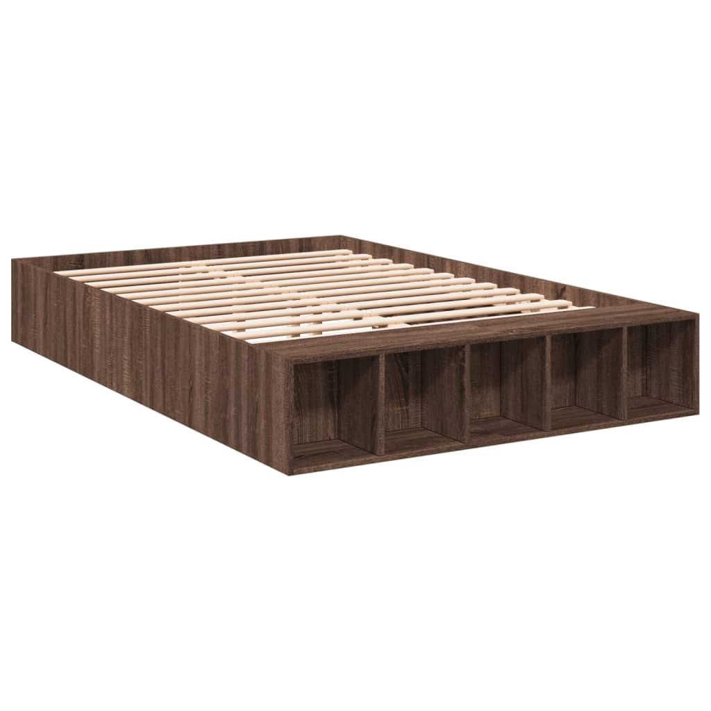 Cadre de lit sans matelas chêne marron 120x200 cm