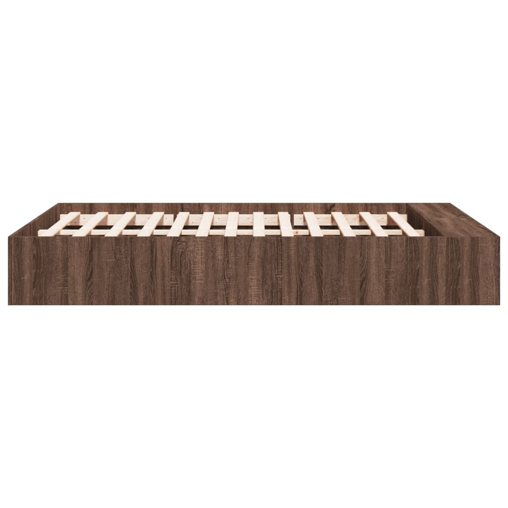 Cadre de lit sans matelas chêne marron 120x200 cm