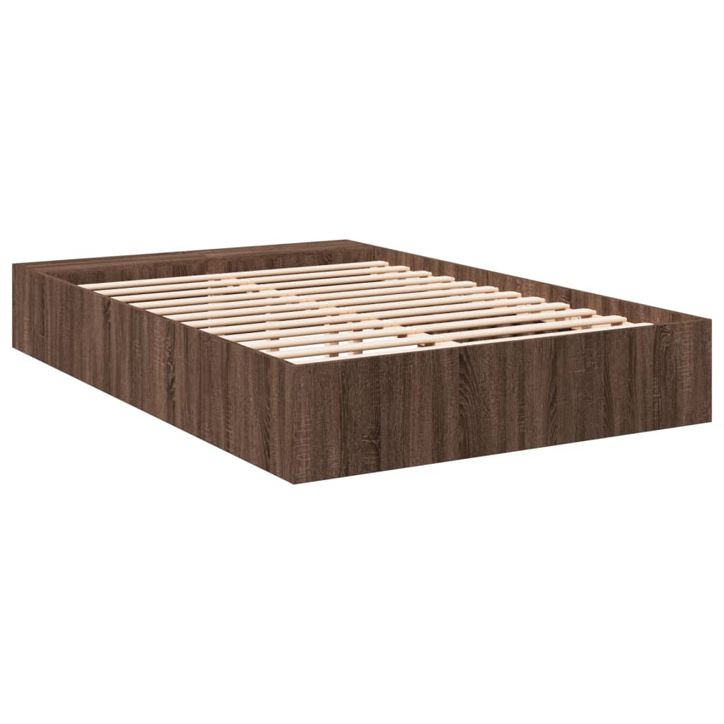 Cadre de lit sans matelas chêne marron 120x200 cm