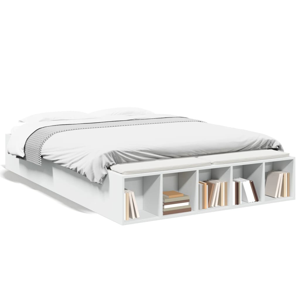 Cadre de lit sans matelas blanc 140x190 cm