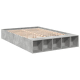 Cadre de lit sans matelas gris béton 140x190 cm