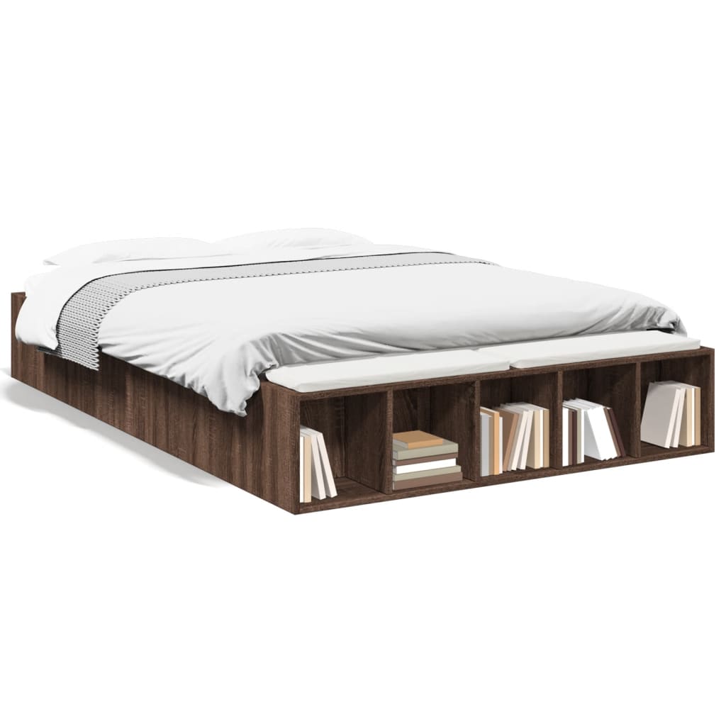 Cadre de lit sans matelas chêne marron 140x190 cm