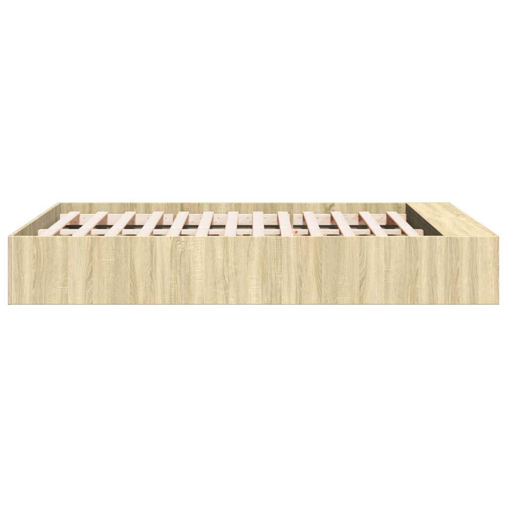 Cadre de lit sans matelas chêne sonoma 135x190 cm