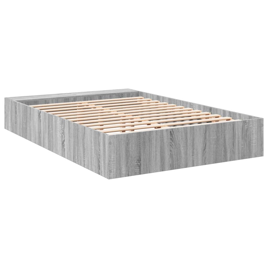 Cadre de lit sans matelas sonoma gris 135x190 cm