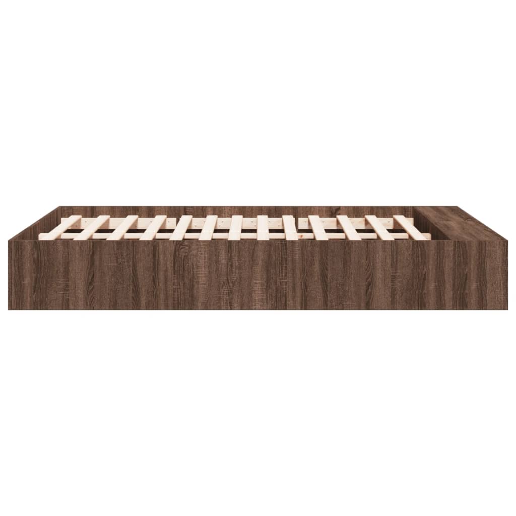 Cadre de lit sans matelas chêne marron 135x190 cm