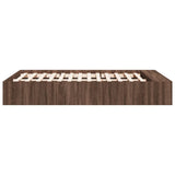 Cadre de lit sans matelas chêne marron 135x190 cm