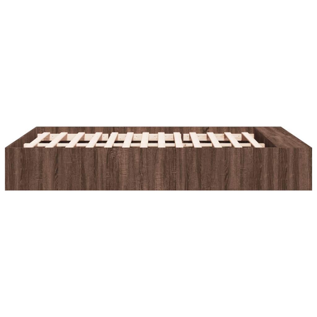 Cadre de lit sans matelas chêne marron 120x190 cm