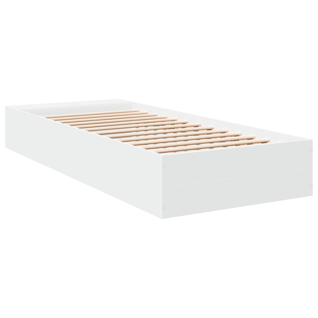 Cadre de lit sans matelas blanc 100x200 cm