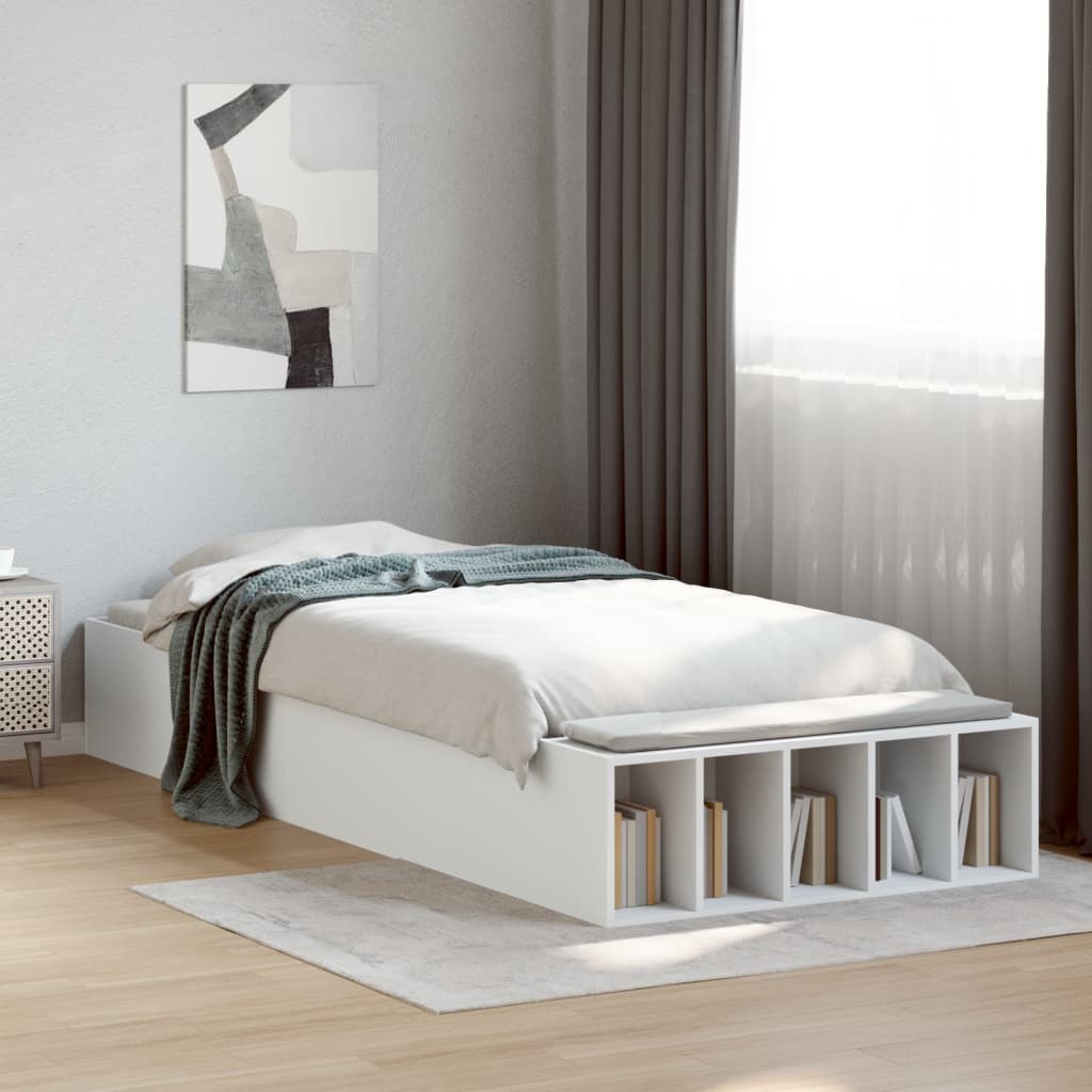 Cadre de lit sans matelas blanc 100x200 cm