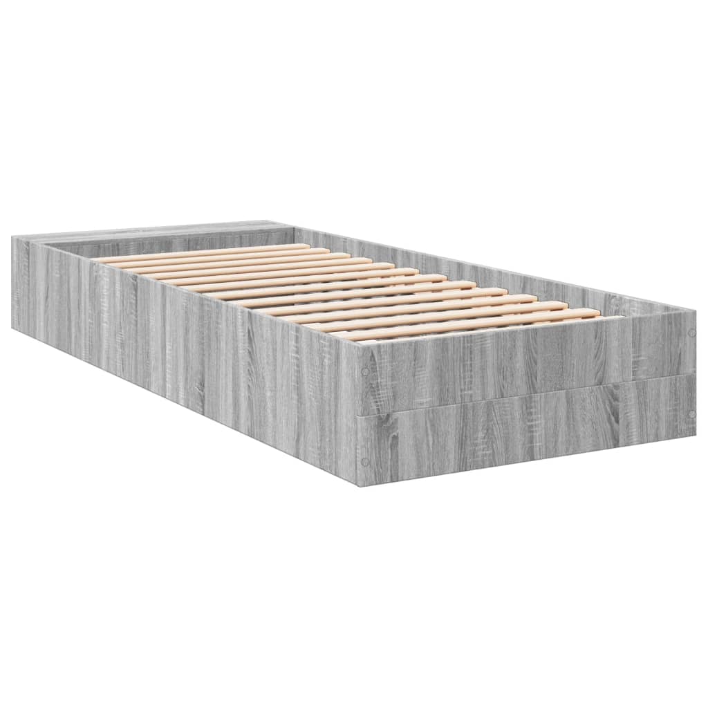 Cadre de lit sans matelas sonoma gris 100x200 cm