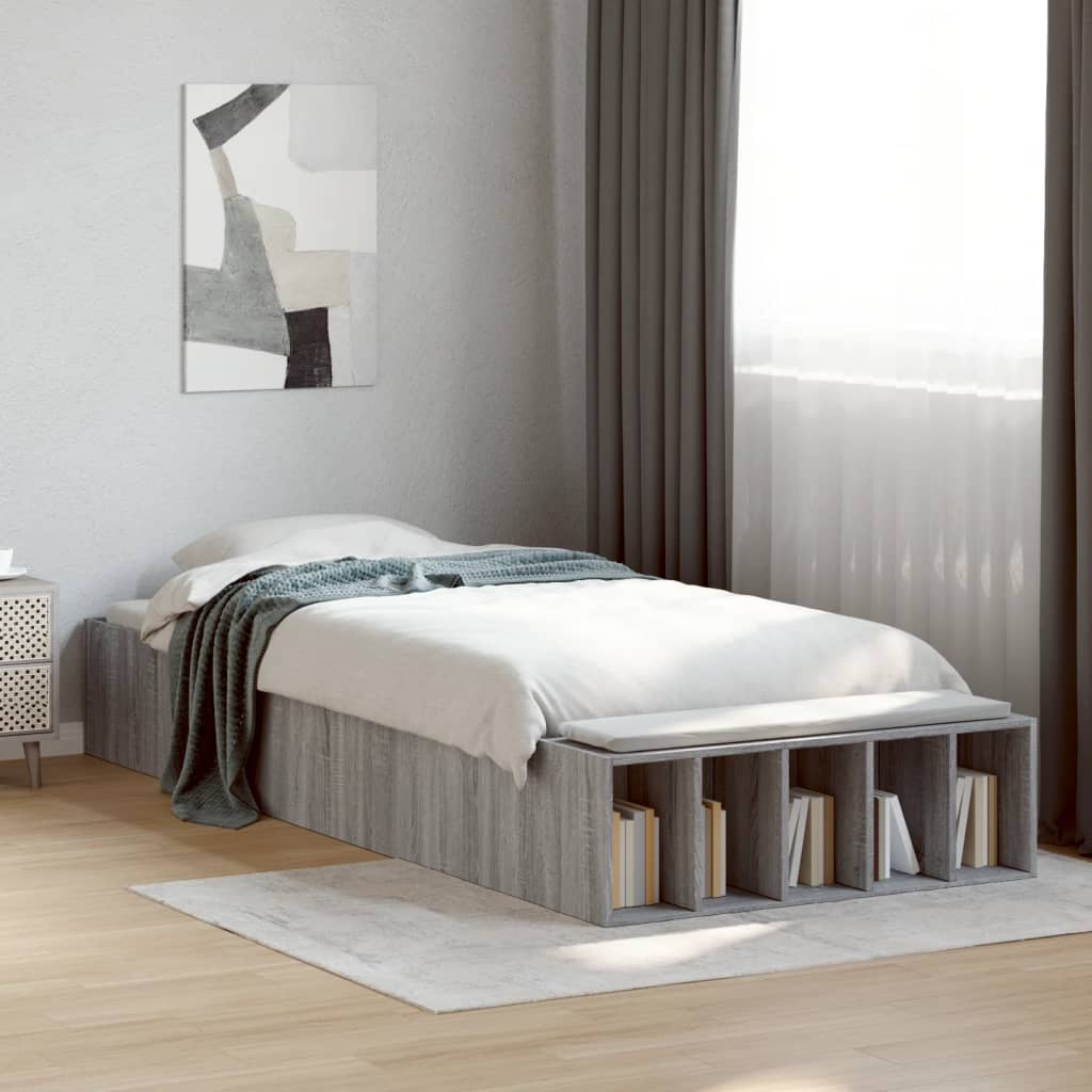 Cadre de lit sans matelas sonoma gris 100x200 cm