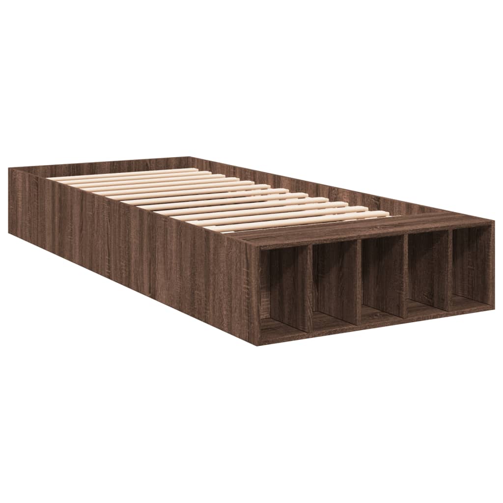 Cadre de lit sans matelas chêne marron 100x200 cm