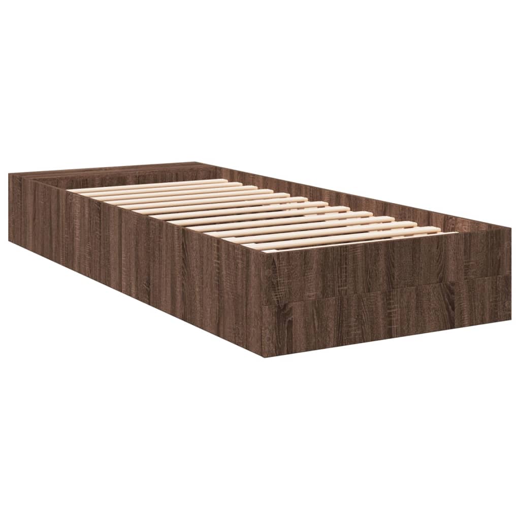 Cadre de lit sans matelas chêne marron 100x200 cm