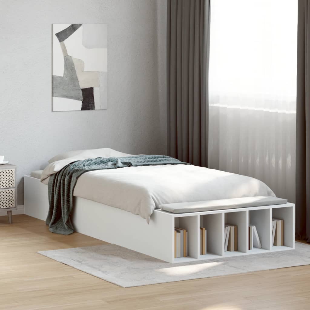 Cadre de lit sans matelas blanc 90x190 cm