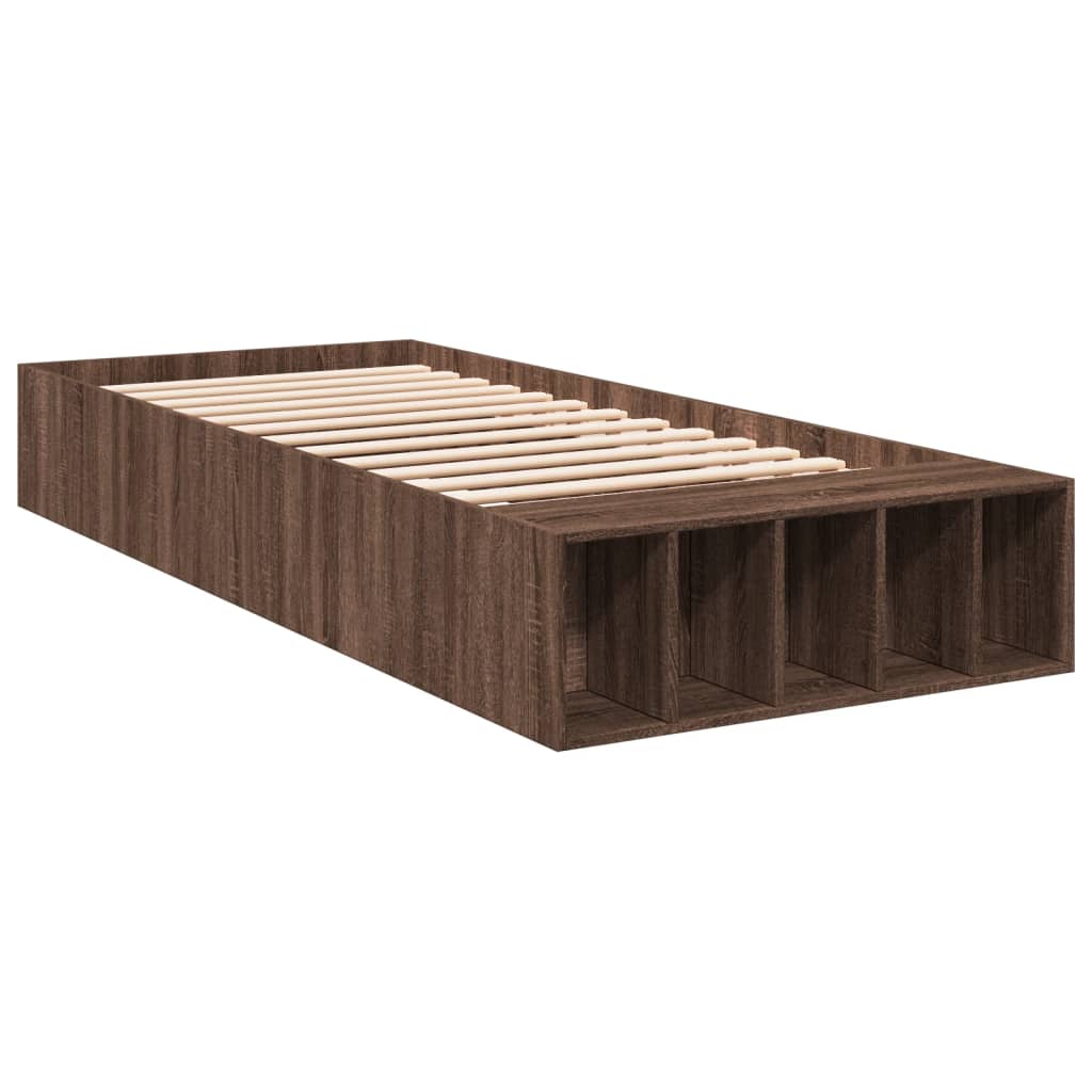 Cadre de lit sans matelas chêne marron 90x190 cm