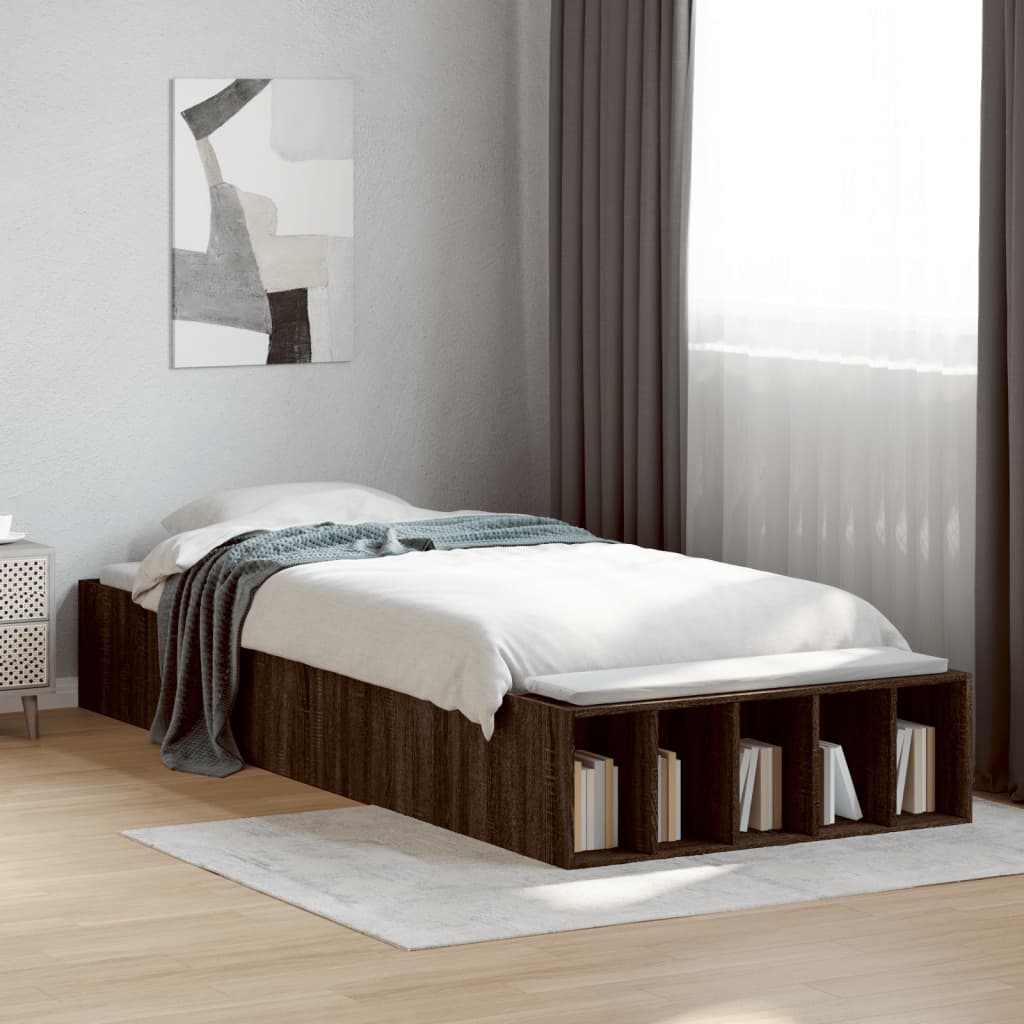 Cadre de lit sans matelas chêne marron 90x190 cm