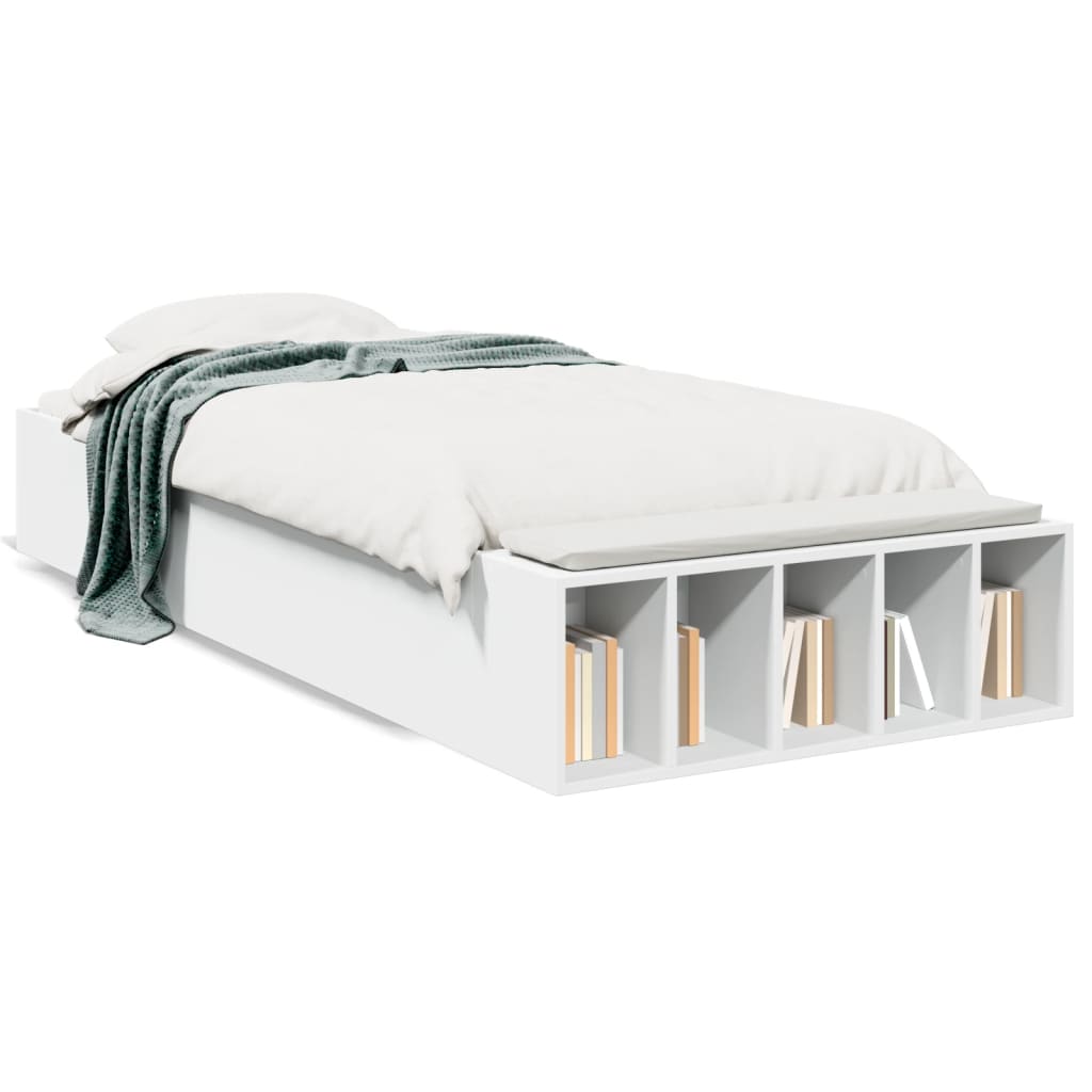 Cadre de lit sans matelas blanc 75x190 cm