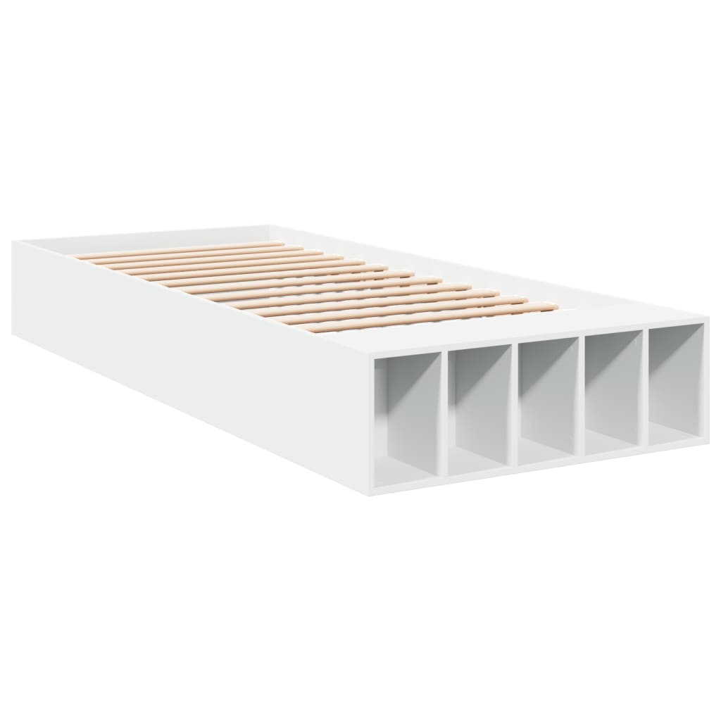 Cadre de lit sans matelas blanc 75x190 cm