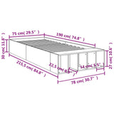 Cadre de lit sans matelas blanc 75x190 cm