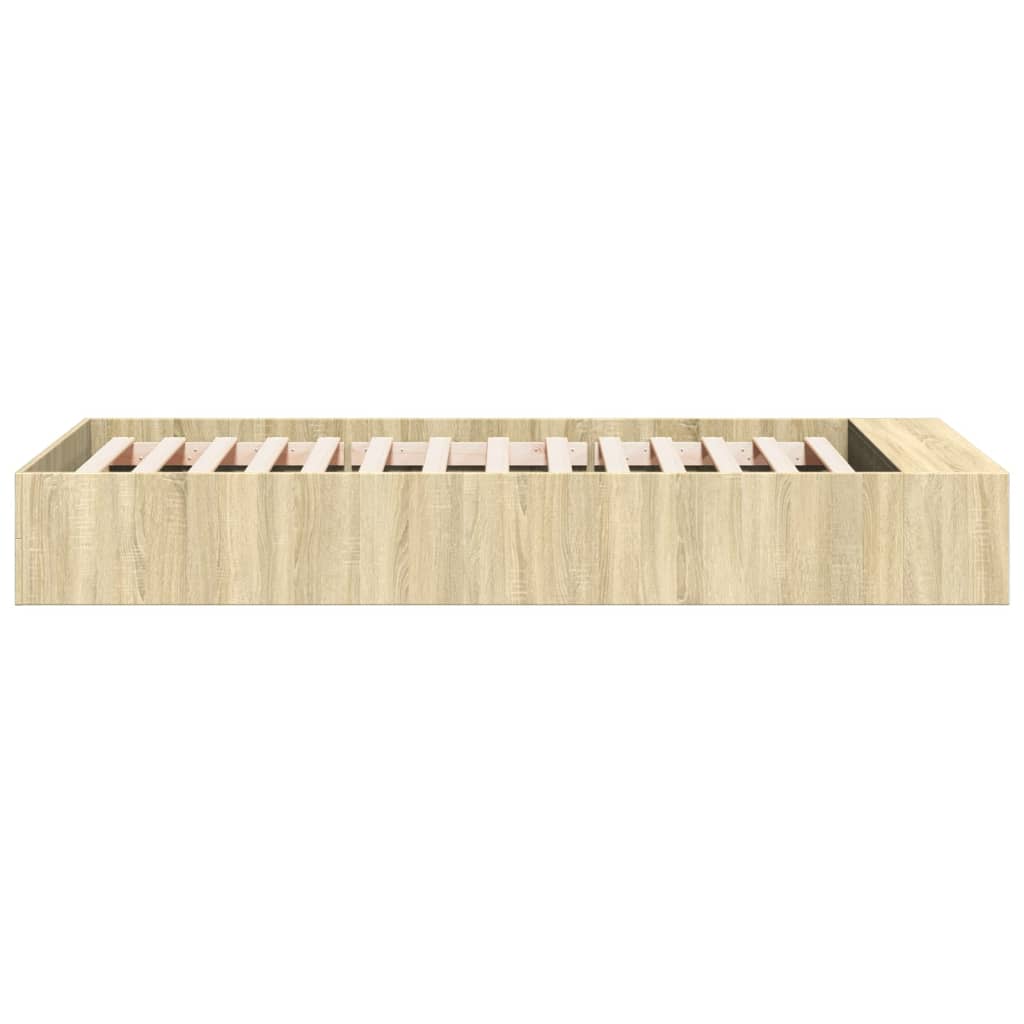 Cadre de lit sans matelas chêne sonoma 75x190 cm