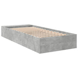 Cadre de lit sans matelas gris béton 75x190 cm