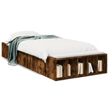 Cadre de lit sans matelas chêne fumé 75x190 cm