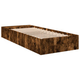 Cadre de lit sans matelas chêne fumé 75x190 cm