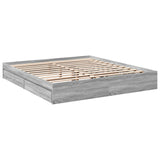 Cadre de lit avec tiroirs sans matelas sonoma gris 200x200 cm