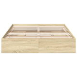 Bed frame with drawers without mattress sonoma oak 150x200 cm