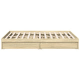 Bed frame with drawers without mattress sonoma oak 150x200 cm