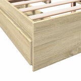 Bed frame with drawers without mattress sonoma oak 150x200 cm