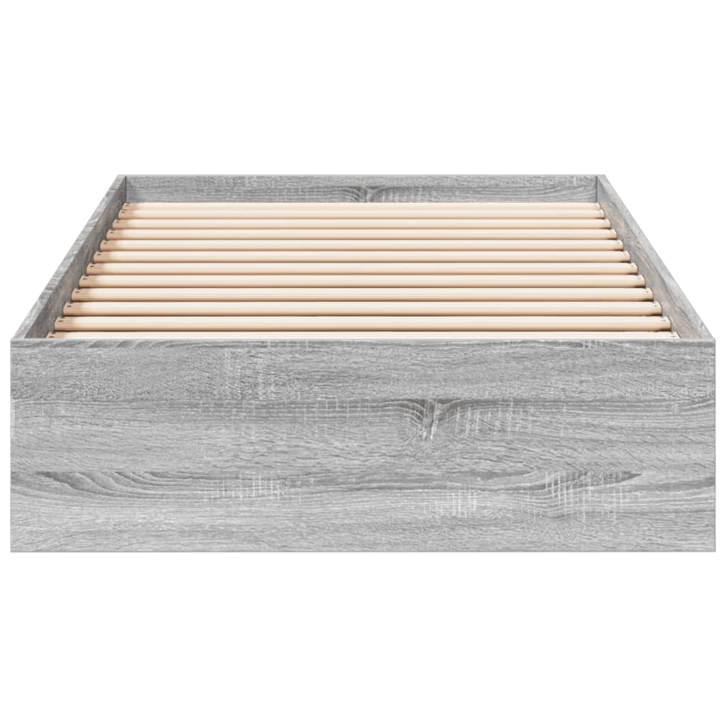 Cadre de lit avec tiroirs sans matelas sonoma gris 90x200 cm